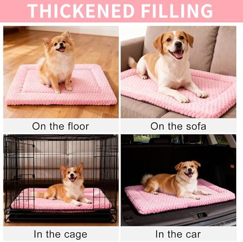 Dog Bed Mat, Reversible & Ultra Soft Kennel Pad-Machine Washable Pet Bed - Image 7