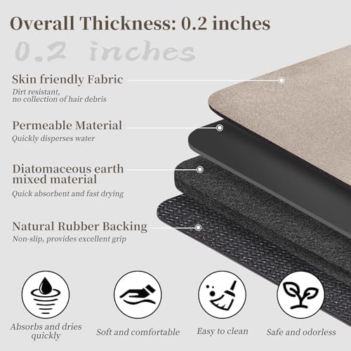 Bathroom Mat Rugs Sets 2 Piece Stone Bath Mats - Image 5