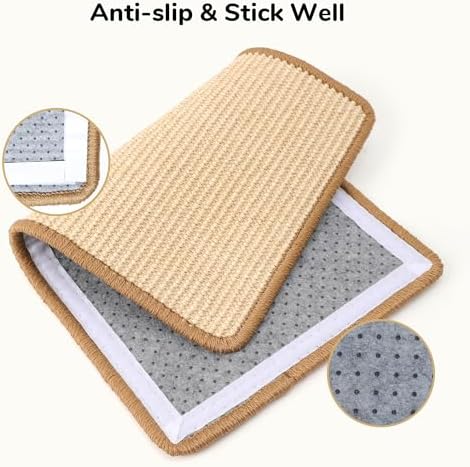 FUKUMARU 2 Packs Cat Scratching Mat, 19.6 x 11.8 Inch Cat Scratcher Pad - Image 3