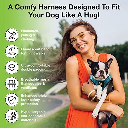 EcoBark Step in Dog Harness, Reflective Mesh Harness, Aqua Sport - Image 2