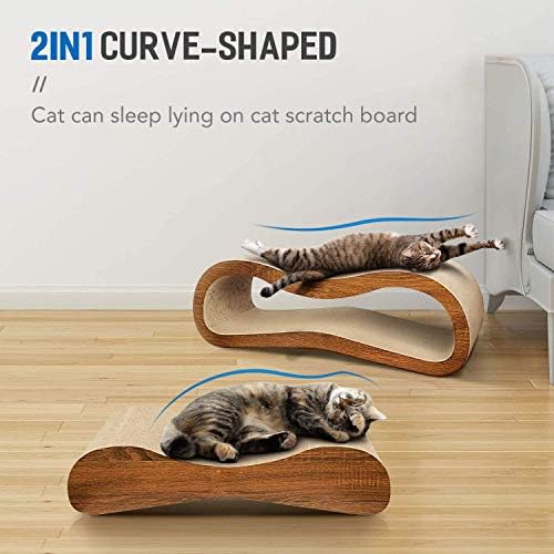 FluffyDream 2 in 1 Cat Scratcher Cardboard Lounge Bed, Cat Scratching Post - Image 2