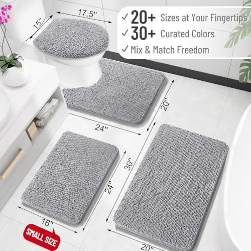 OLANLY Bathroom Runner Rugs 59x24, Extra Soft Absorbent Chenille Bath Rugs - Image 2