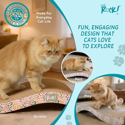 Cats Rock Scratching Board for Indoor Cats, Corrugated Cardboard Cat Scratcher - Image 7