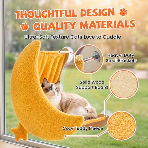 Cat Window Perch Moon Shape, Large Cat Hammock Bed Washable - Image 6