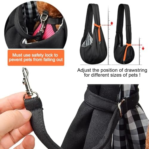 Tomkas Small Dog Cat Sling Carrier Puppy Purse Travel Wrap Soft Crossbody Pet - Image 6