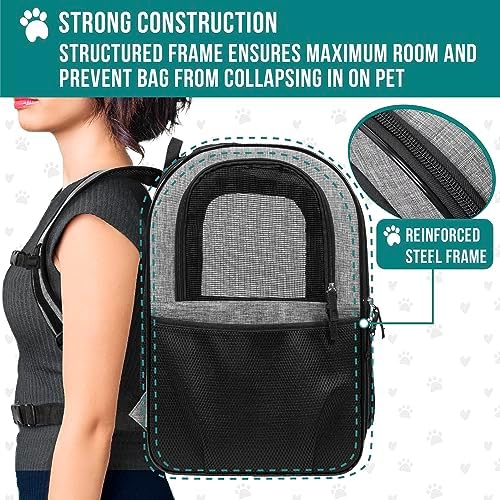 PetAmi Dog Backpack Carrier for Cats, 4-Way Entry Ventilated, 18 lbs - Image 6