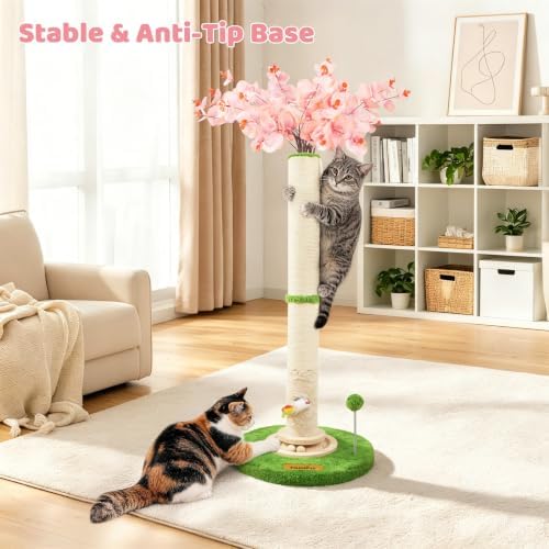 【Material Upgrade】 Famifit 50.4" Flower Cat Scratching Post, Tall Cat Tree - Image 3