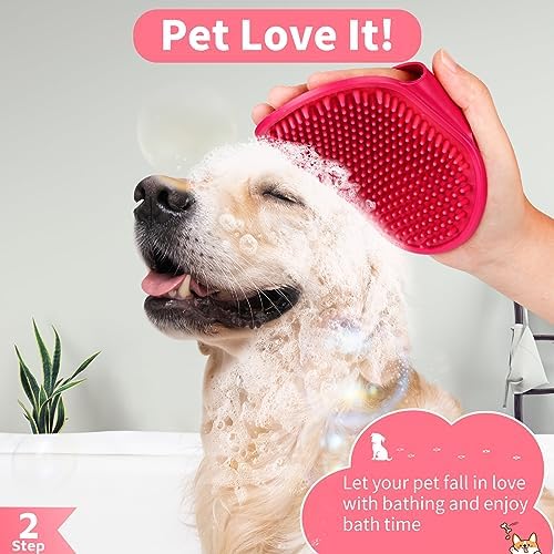 Comotech 6PCS Dog Bath Brush & Dog Toothbrush | Adjustable Handle Shampoo Brush - Image 3