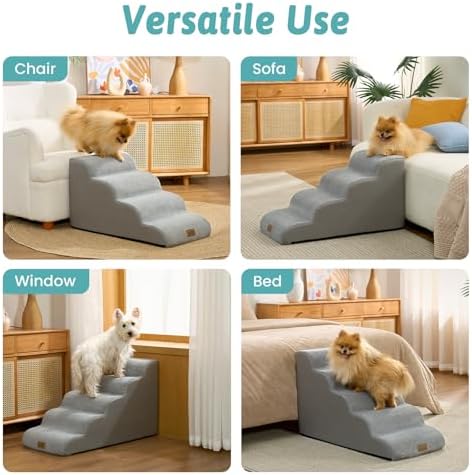 COZY KISS Dog Stairs for Small Dogs, 5 Step Pet Stairs for Beds & Couches - Image 4