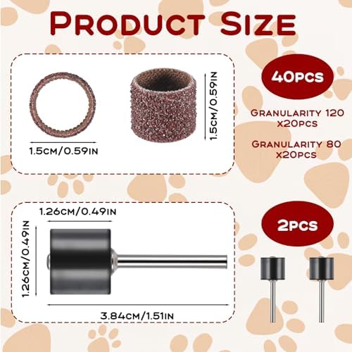Dimeho 42 Pcs Pet Nail Grinder Replacement Kit - Image 2