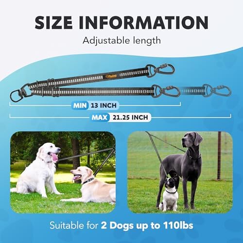 Double Dog Leash – Adjustable Length Long Leash - Image 4