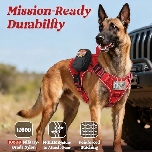 rabbitgoo Tactical Dog Harness for Medium, Heavy Duty Military No Pull Vest - Image 6