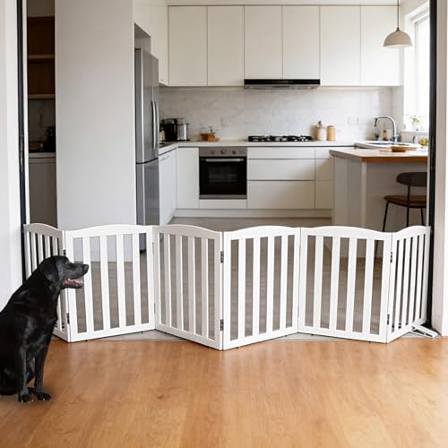 Freestanding Dog Gate Indoor, Doggie Gate Foldable Dog Gates - Image 2