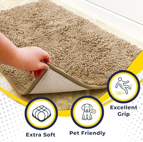 Muddy Mat® 2-Piece Beige Medium 30"X19" AS-SEEN-ON-TV Highly Absorbent - Image 3