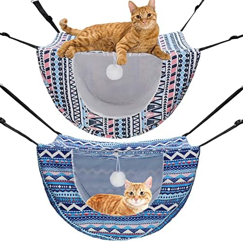 Unittype 2 Pieces Cat Cage Hammock Hanging Pet Bed, 2 Styles by Unittype