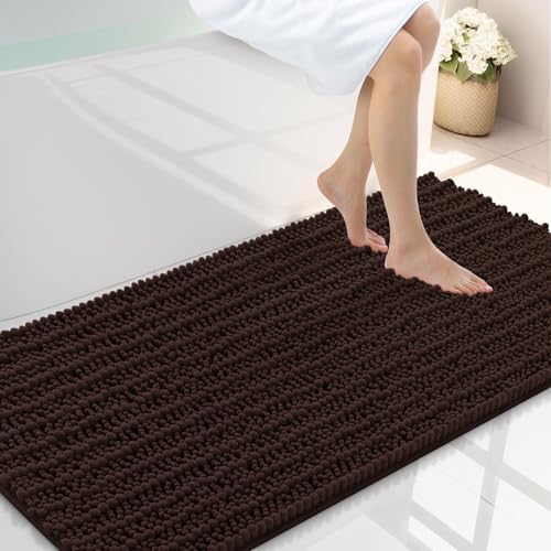 Smiry Bathroom Rugs 40X24, Extra Soft Rubber Backing Chenille Bath Mats by Smiry