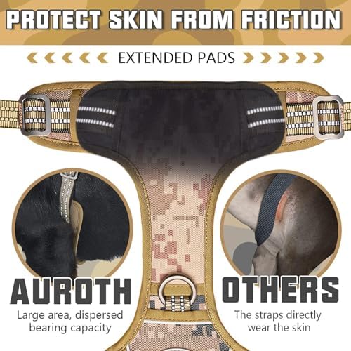 AUROTH Dog Harness for Large Dogs, No Pull Tactical Dog Vest Heavy Duty - Image 5