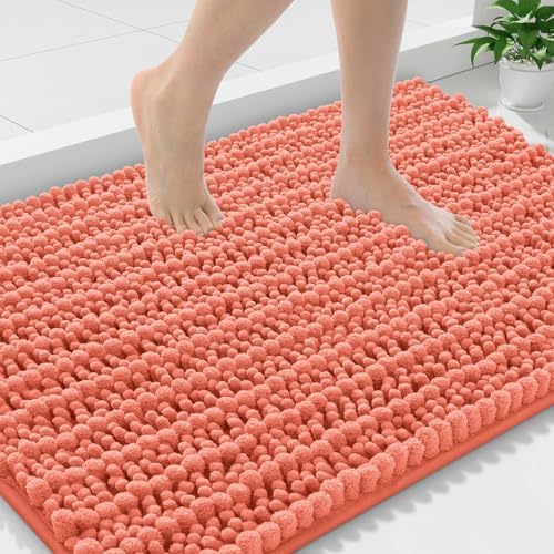 Smiry Bathroom Rugs 36X24, Extra Soft Rubber Backing Chenille Bath Mats by Smiry
