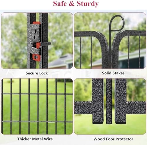 Dog Playpen, 32inch 20 Panels Outdoor Dog Fence Indoor Dog Pen Anti-Rust Pet - Image 4