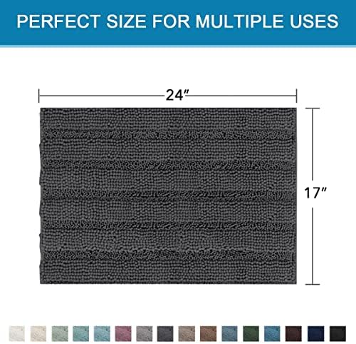 H.VERSAILTEX Bathroom Rugs Bath Rugs Non Slip Bath Mats Extra Thick Chenille - Image 2