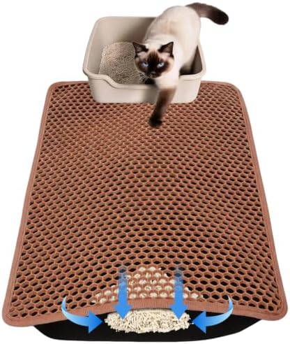 Cat Litter Mat 24"x15", Double Layer Waterproof Litterbox Mat by Unknown