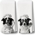Dog Kitchen Towels Decor Set of 2 by BCUANGD