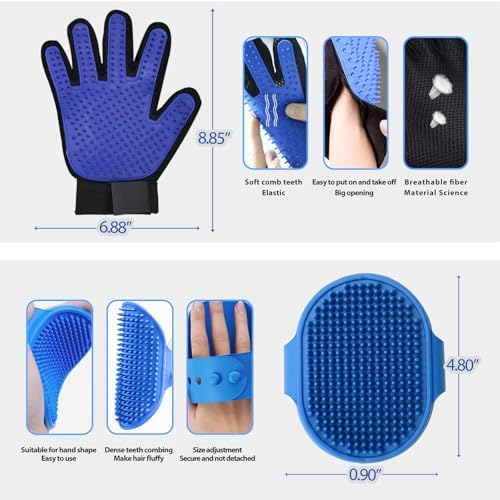 NVNAN Cat & Dog Grooming Glove and Curry Brush Set - Image 2