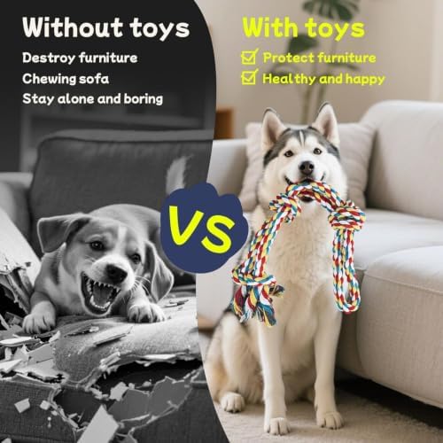 Rocfish 4 Pack Dog Rope Toys for Aggressive Chewers, Tough Tug of War Dog Toys - Image 4