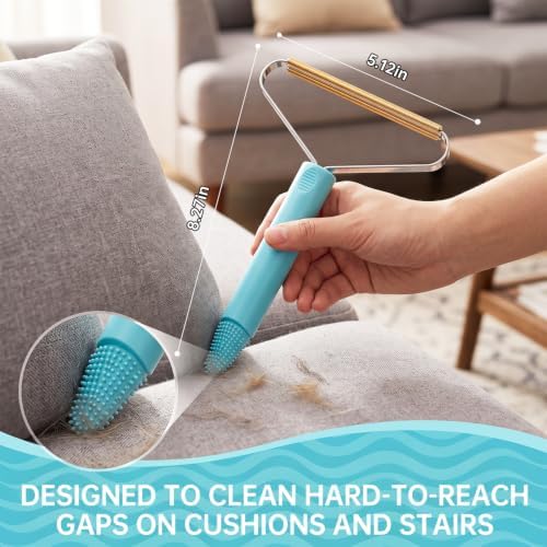 4-in 1 Carpet Rake for Pet Hair Removal, Reusable Pet Hair Remover Tool - Image 6