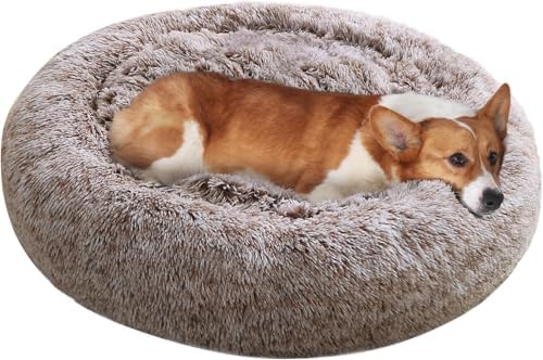 JOLLYVOGUE Dog Bed, Calming Anti-Anxiety Large Dog Bed, Fluffy Donut Cushion - Image 2