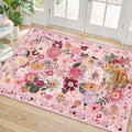 Pink Washable 2x3 Entry Rug, Small Rugs by WelcometoBabovid