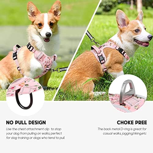 Timos Small Dog Harness, No Pull No Choke, Easy On & Off, Flower Pink - Image 3