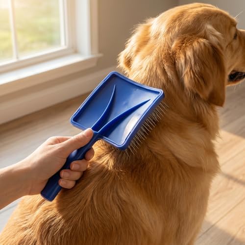 dog undercoat rake, Pet Slicker Brush - Image 4