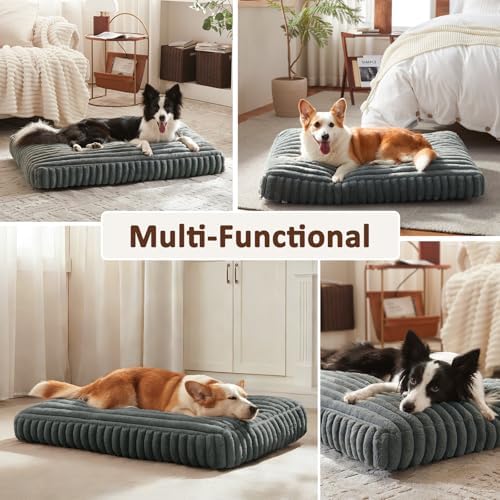 XL Dog Bed, Flat Pet Beds with Removable Washable Cover, Pet Mat Cute Dog Crate - Image 4