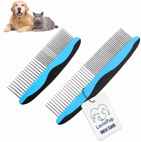 Pet Metal Comb for Dogs and Cats – Detangling Comb by LovinPup