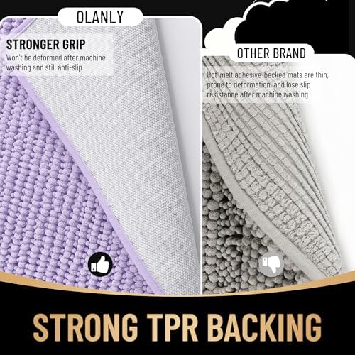 OLANLY Thick Chenille Large Bathroom Rugs Mats 40x32 - Image 5