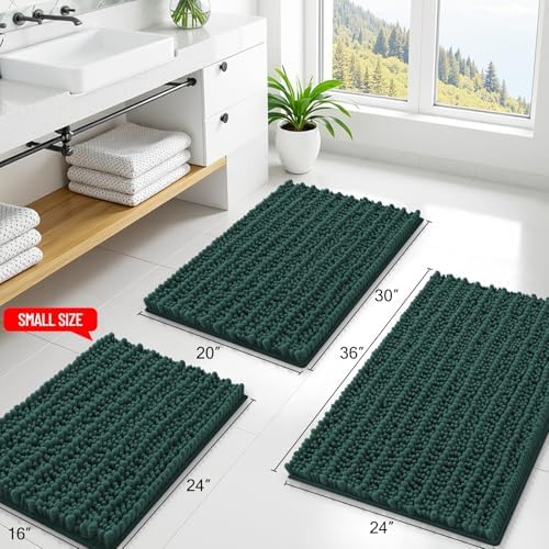 Smiry Bathroom Rugs 44X24, Extra Soft Rubber Backing Chenille Bath Mats - Image 2
