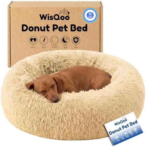 Calming Donut Dog Bed – Faux Fur Anti-Anxiety Pet Bed by Unknown