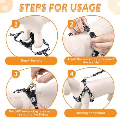 Lukovee Small Dog Harness and Leash Set, No Pull Lightweight Soft Mesh Vest - Image 7