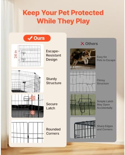 VEVOR Dog Playpen 30 Inch 8 Panels Foldable Exercise Pen - Image 3