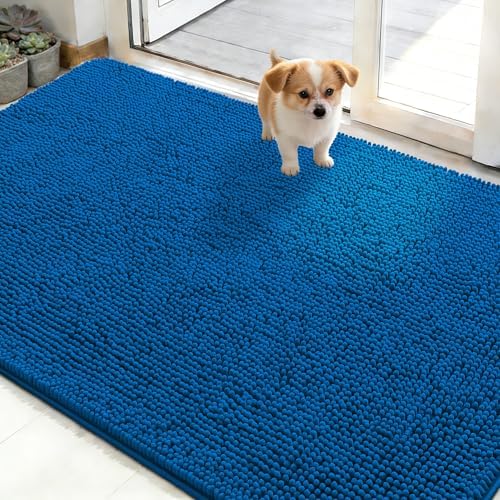 OLANLY Dog Door Mat for Muddy Paws 50x30, Super Absorbent Chenille Mud Mat by OLANLY
