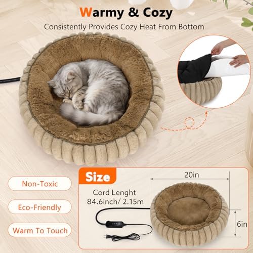 INVENHO Heated Cat Beds for Indoor Cats and Small Dogs, Removable Waterproof - Image 5