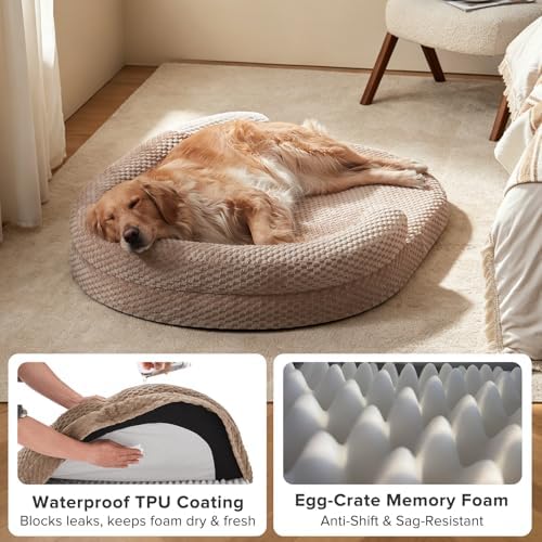 JOEJOY Orthopedic Dog Beds Large Sized Dog, Washable Waterproof Oval Large Dog - Image 6
