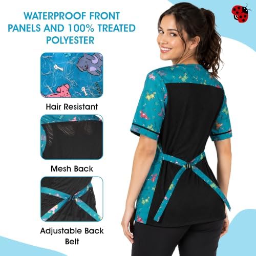Ladybird Line 713 Unisex Blue Dog Waterproof Grooming Apron, Hair Bleach - Image 3