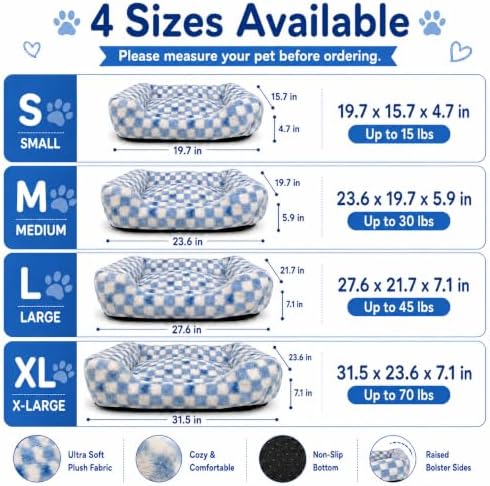 Washable Dog Bed for Small Medium Dogs, Soft Plush Pet Bed - Image 5