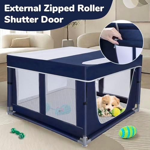 42 × 42 inch Dog Playpen with Pee Pad, Soft Puppy Playpen, 25 Height Pet Playpen - Image 3