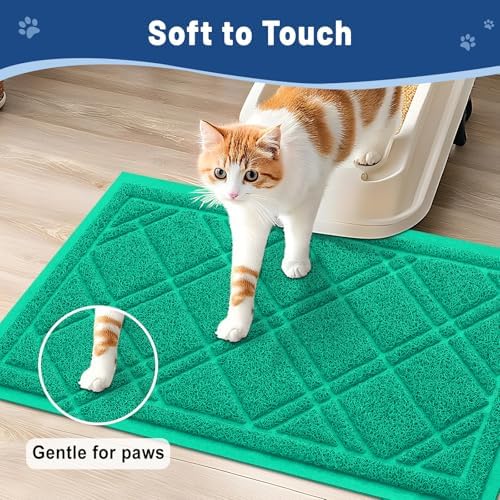 Smiry Cat Litter Box Mat 47x32, Non-Slip Water Resistant Litter Trapping Mat - Image 6