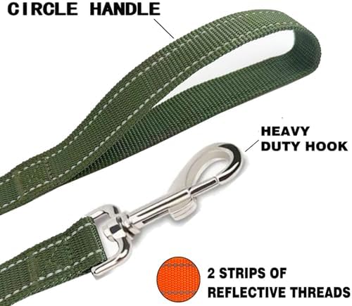 Reflective Dog Leash 4FT Long, 5/8 Inch Wide, - Image 4