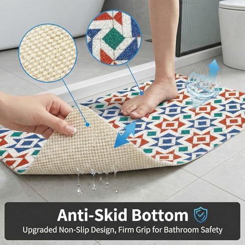 Square Shower Mat Non Slip, 24 x 24 Inch PVC Loofah Shower Floor Mats - Image 5