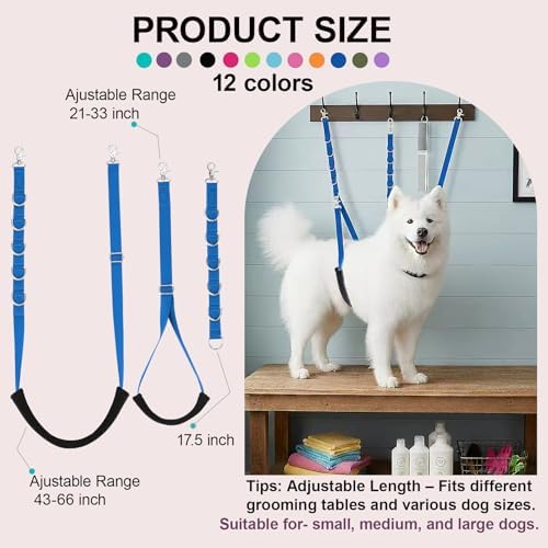 Dog Grooming Loops Supplies Pet Dog Grooming Belly Straps Belly Band Black Solf - Image 2